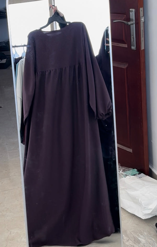 عباي حرير المدينة بنفسجي