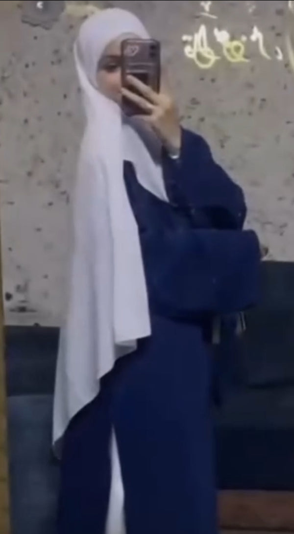 عباي قطعتين كحلي وبيج